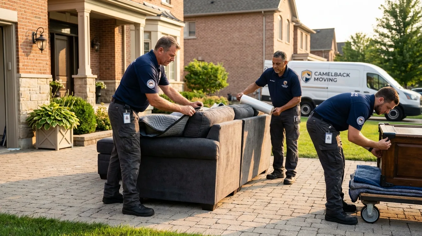 Large estate moving crew wrapping furniture in Wetumpka, AL