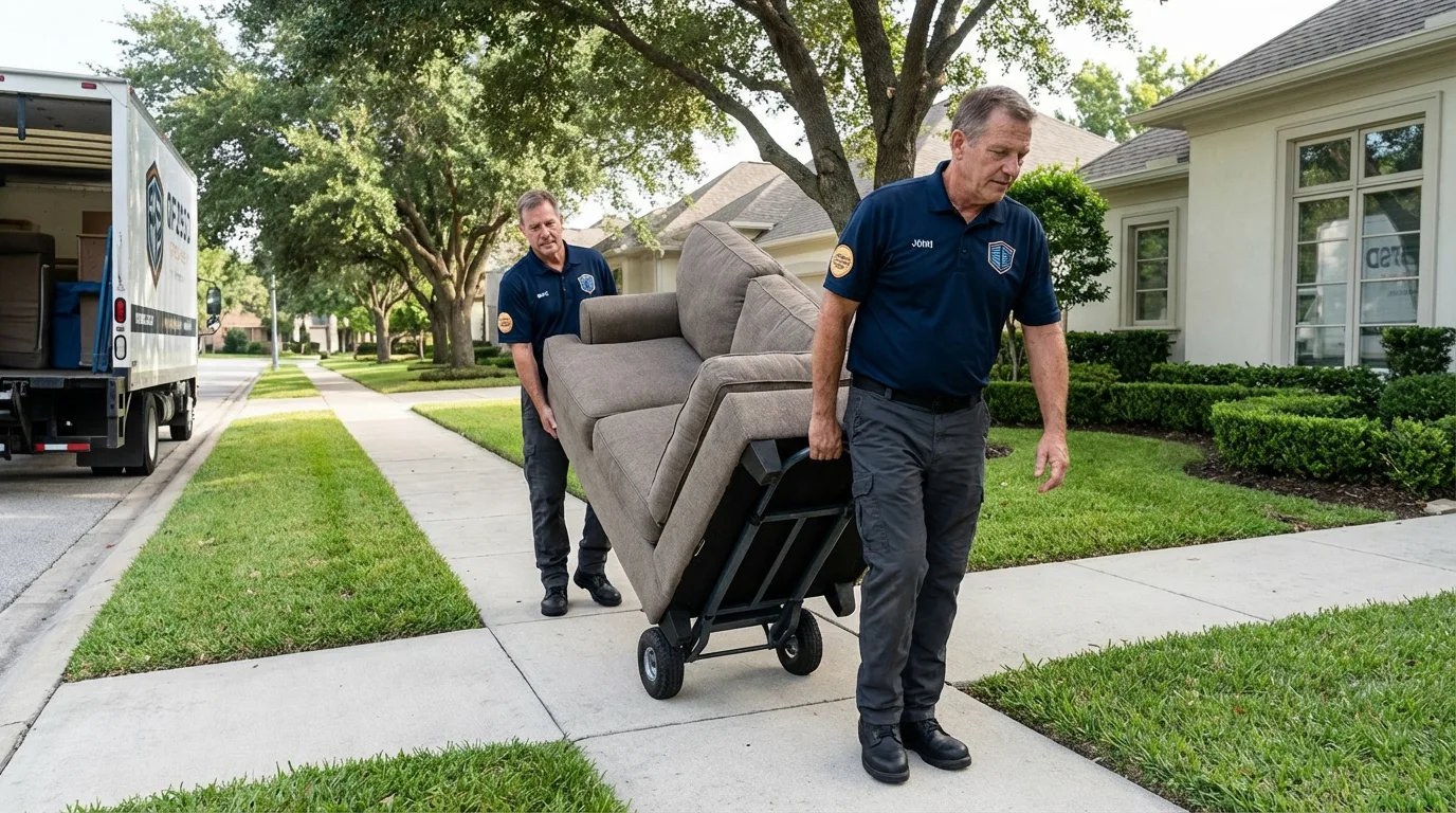 Local residential moving crew loading furniture in Wetumpka, AL